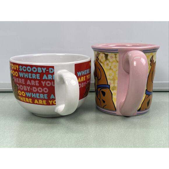 Scooby Doo Coffee Mug Lot Flowers Where Are You Pink Red Hanna Barbera - Picture 2 of 7